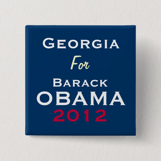 GEORGIA voor OBAMA 2012 Campaign Button (Voorkant)
