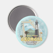 Georgia Vuurtoren magneet (Voorkant / Achterkant)