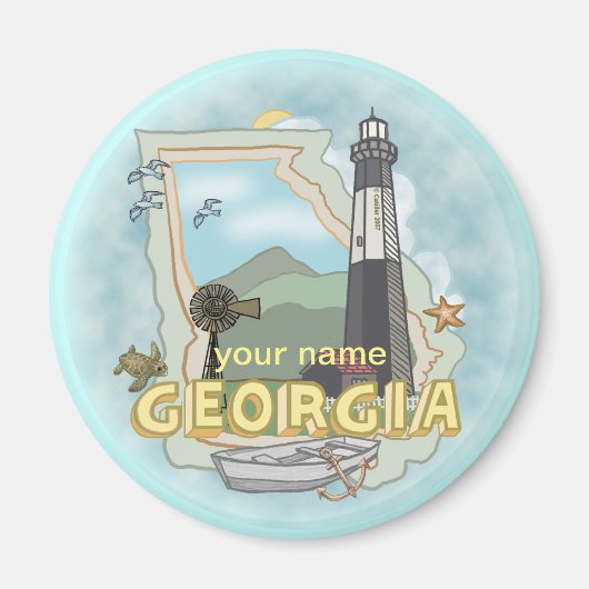 Georgia Vuurtoren magneet (Voorkant)