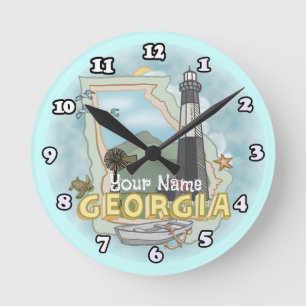 Georgia-vuurtoren ronde klok