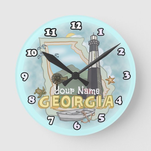 Georgia-vuurtoren ronde klok (Voorkant)