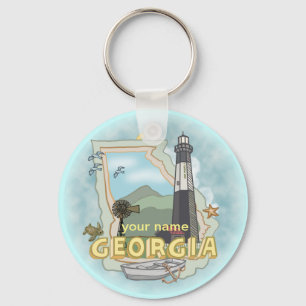 Georgia-vuurtoren-sleutelhanger Sleutelhanger