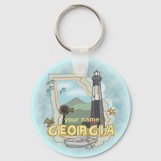 Georgia-vuurtoren-sleutelhanger Sleutelhanger (Voorkant)