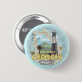Georgia-vuurtoren-speldje Ronde Button 5,7 Cm (Voorkant /achterkant)