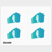 Georgia Wave Vist Rechthoekige Sticker (Vel)