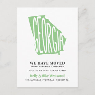 GEORGIA We hebben verhuisd Nieuw adres Nieuw Home Briefkaart