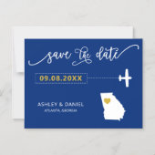 Georgia Wedding Save the Date Kaart, Kaart Magnetische Uitnodiging (Voorkant)