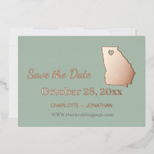 Georgia Wedding Save the Date Roos Gold