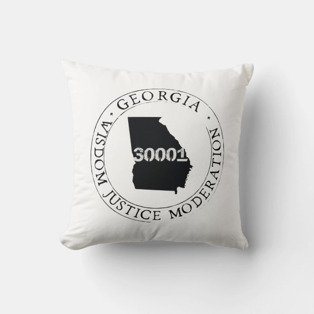 Georgia Zip Code Pillow met Motto Kussen (Voorkant)