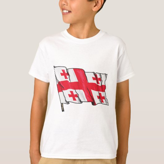 Georgian Flag Red and White Cross T-shirt (Voorkant)