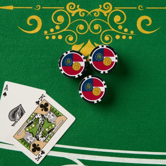 Georgian Flag & Seal, Flag of Georgia Poker Chips (Pokertafel (Stack))