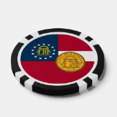 Georgian Flag & Seal, Flag of Georgia Poker Chips (Enkel)