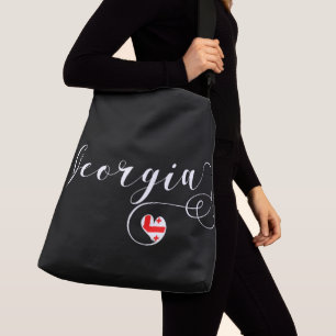 Georgian Flan in Heart, Georgia Crossbody Tas