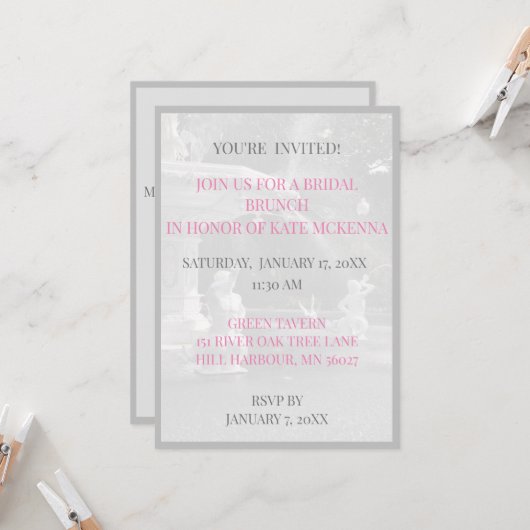 Georgian Fountain bruidsmeisje lunch brunch Kaart (Voorkant / Achterkant in situ)