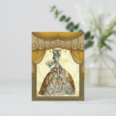 Georgian Lady met een fan - Gold Briefkaart (Staand voorkant)