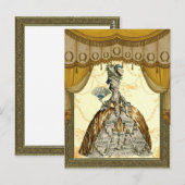 Georgian Lady met een fan - Gold Briefkaart (Voorkant / Achterkant)