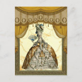 Georgian Lady met een fan - Gold Briefkaart (Voorkant)