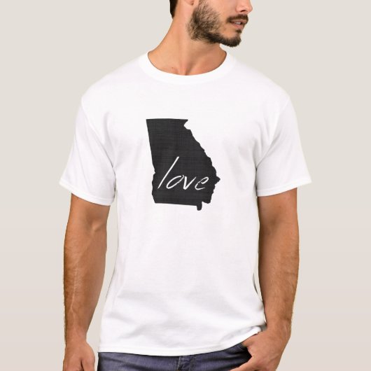 Georgian Love Adore Georgia Shaped Chalkboard Luv T-shirt (Voorkant)