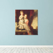 Georgiana, Countess Spencer met Lady Canvas Afdruk (Insitu (Houten vloer))