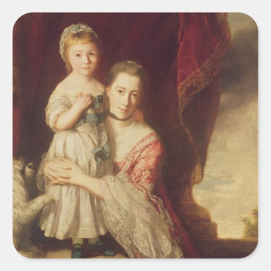 Georgiana, Countess Spencer met Lady Vierkante Sticker (Voorkant)