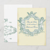 Georgiana (Cream) Save the Date Aankondigingskaart (Voorkant / Achterkant)
