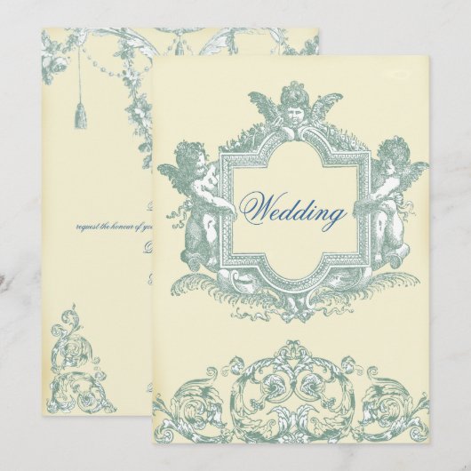 Georgiana (Cream) Wedding Kaart (Voorkant / Achterkant)