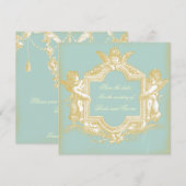 Georgiana (Marie Antoinette Blue) Save the Date (Voorkant / Achterkant)