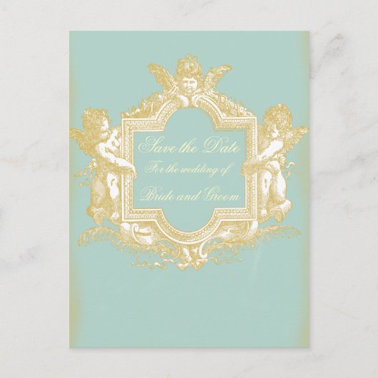 Georgiana (Marie Antoinette Blue) Save the Date Aankondigingskaart (Voorkant)