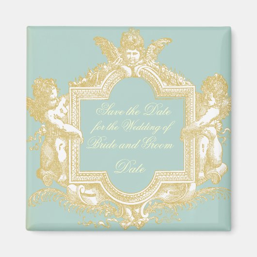 Georgiana (Marie Antoinette Blue) Save the Date Magneet (Voorkant)