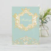Georgiana (Marie Antoinette Blue) Wedding Kaart (Staand voorkant)