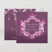 Georgiana (Plum) Save the Date (Voorkant / Achterkant)