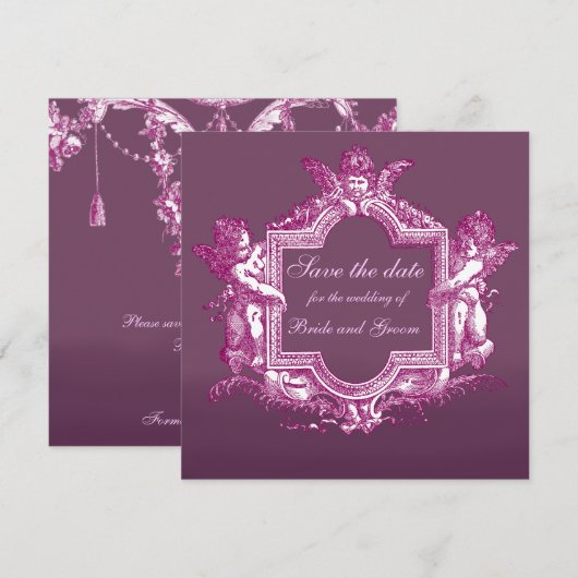 Georgiana (Plum) Save the Date (Voorkant / Achterkant)