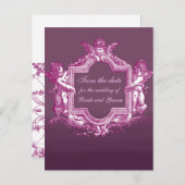 Georgiana (Plum) Save the Date Aankondigingskaart (Voorkant / Achterkant)