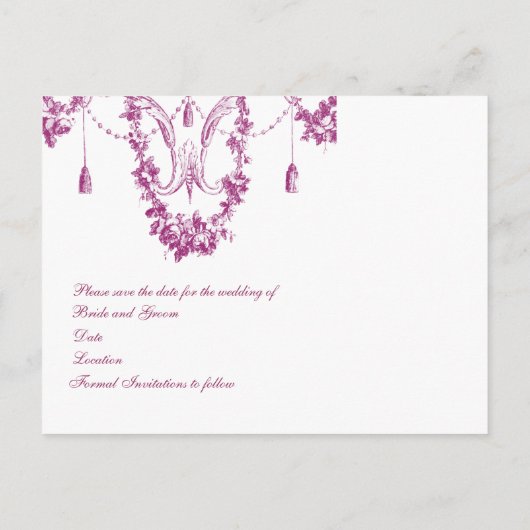 Georgiana (Plum) Save the Date Aankondigingskaart (Achterkant)