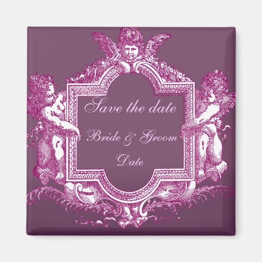 Georgiana (Plum) Save the Date Magneet (Voorkant)