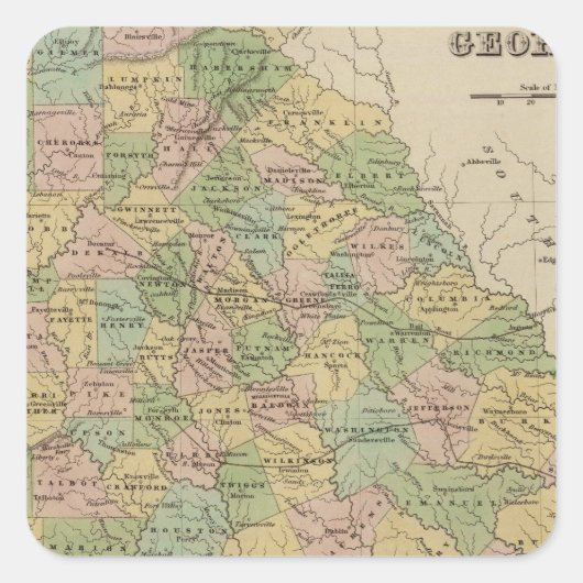 Georgië 10 vierkante sticker (Voorkant)