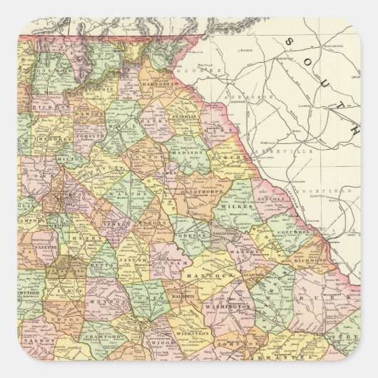 Georgië 2 vierkante sticker (Voorkant)