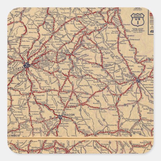 Georgië 8 vierkante sticker (Voorkant)