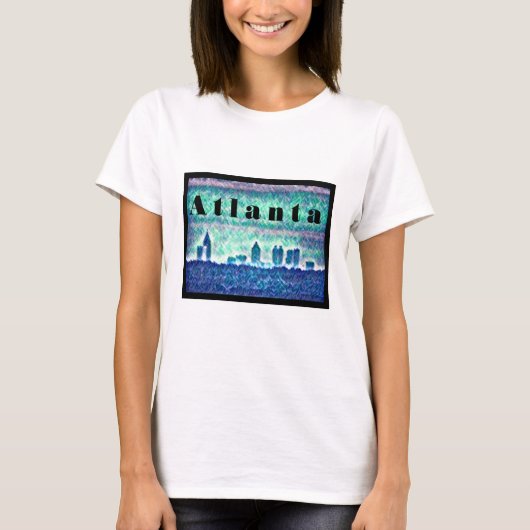 Georgië: Atlanta silhouette retro 80 T-shirt (Voorkant)