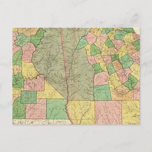 Georgië en Alabama 2 Briefkaart (Voorkant)