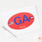 Georgië* Euro-stijl bumper stickerSticker Ovale Sticker (Envelop)