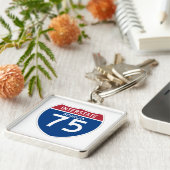 Georgië GA I-75 Schild het Tusen staten van de Weg Sleutelhanger (Zijkant)