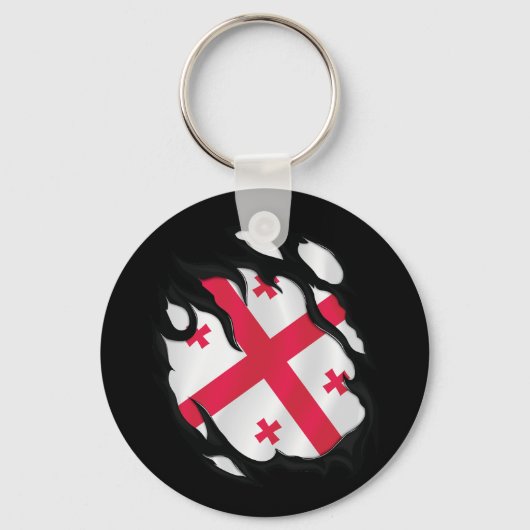 Georgië gescheurde vlag sleutelhanger (Voorkant)