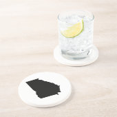 Georgië in zwart-wit zandsteen onderzetter (Zijkant)