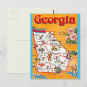  Georgië Kaart Briefkaart (Voorkant / Achterkant)