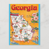 Georgië Kaart Briefkaart (Voorkant)