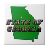 Georgië - Kaart en tekst van de Afbeelding Tegeltje (Voorkant)