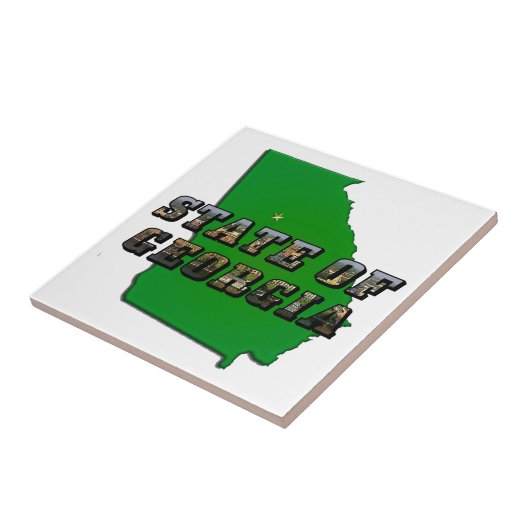 Georgië - Kaart en tekst van de Afbeelding Tegeltje (Zijkant)