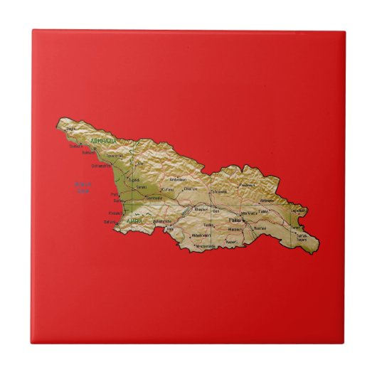 Georgië Kaart Tegels Tegeltje (Voorkant)