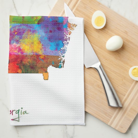 Georgië-kaart Theedoek (Quarter Fold)